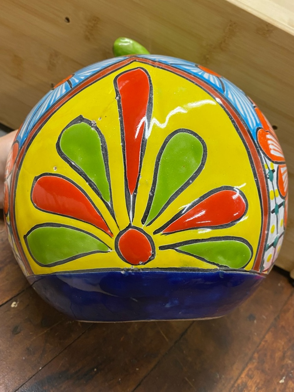 Venegas Hand Made Talavera Jack O’Lantern Pumpkin | Floral Ceramic Pottery - Picture 10 of 13
